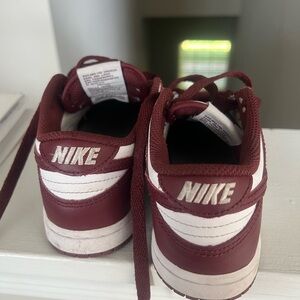 Nike Kids Burgundy and White Sneakers